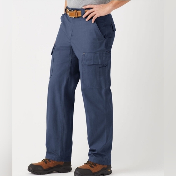 Duluth Trading Co Flex Fire Hose Cargo Work Pants Vintage Indigo 45507 40×34 - Picture 1 of 16